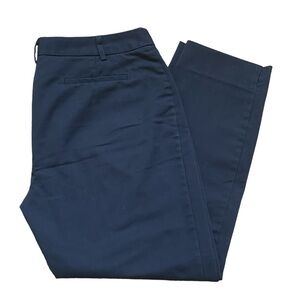 Kensie classic navy blue pants ankle style size large cotton blend!!